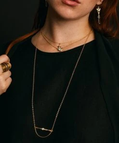 Iron Oxide Jewelry Little Lunar Choker - Gold Tone Bronze