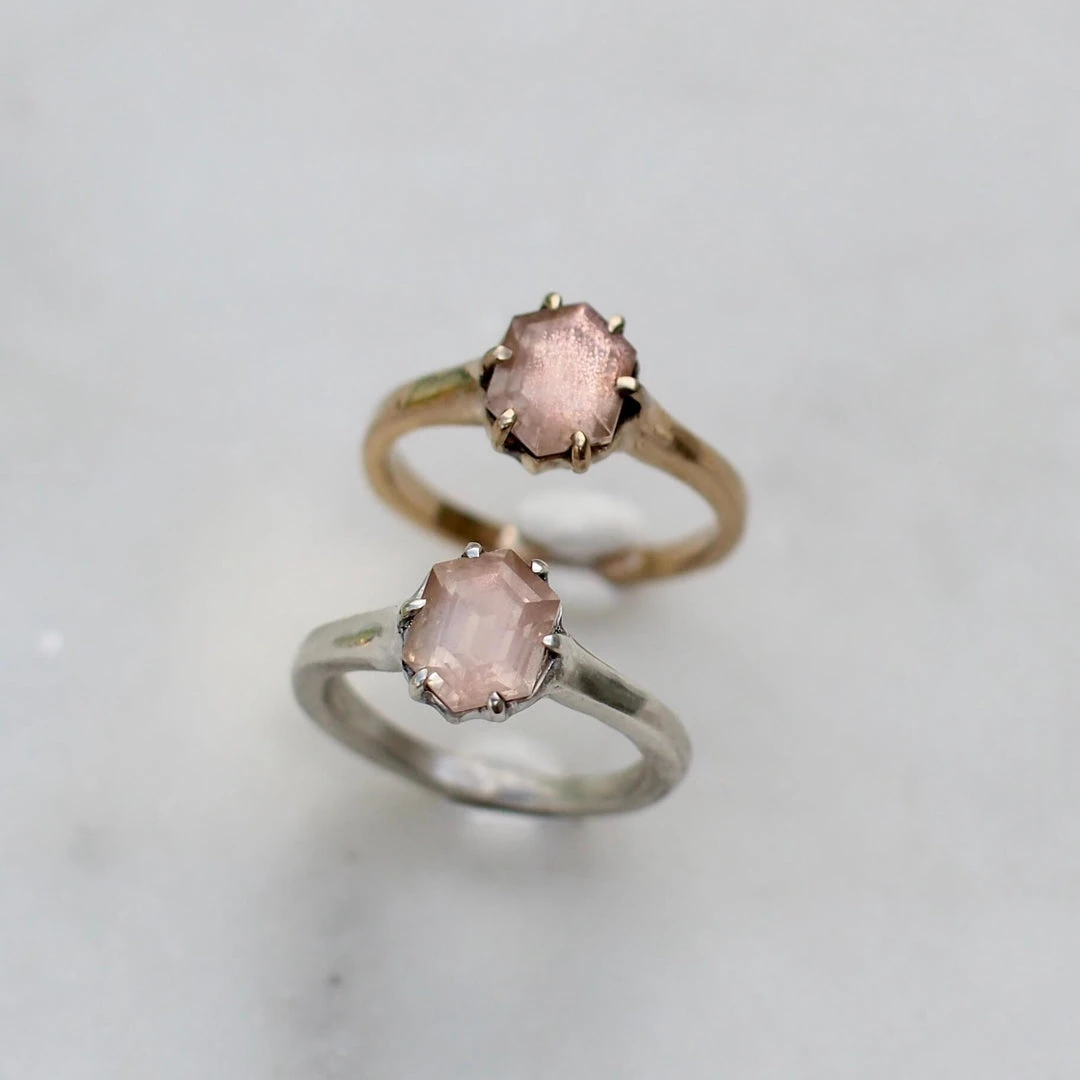 Iron Oxide Jewelry Oregon Sunstone Hex Ring Iron Oxide Jewelry Oregon Sunstone Hex Ring