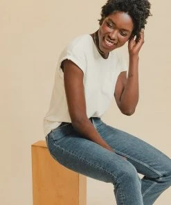 Poplinen Best Sellers Jane Cuffed Hemp Tee