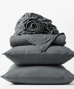 Coyuchi Jersey Sheet Set - Charcoal Heather