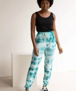 North Of West Julie Tie Dye Joggers - Atlantic