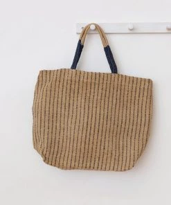 Will & Atlas Accessories Jute Shopper - Indigo Stripes