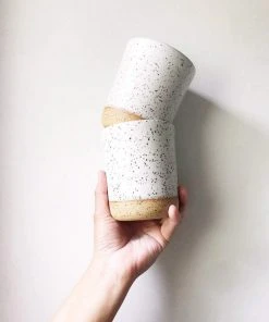 Katie Mudd Simple Speckled Stoneware Sipper Set - White
