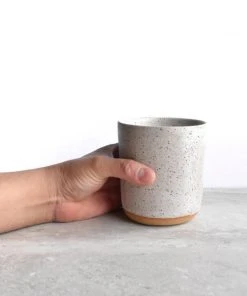 Katie Mudd Simple Speckled Stoneware Sipper Set - White