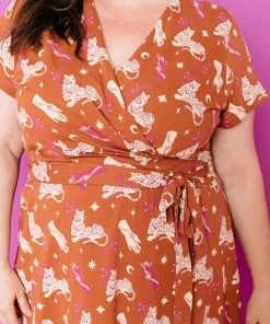 Mata Traders Katie Orchid Tigress Wrap Dress