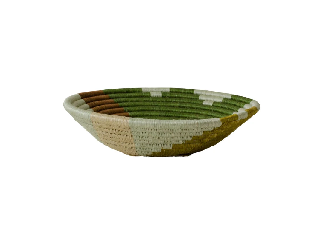 KAZI Abstract Olive Medium Round Basket KAZI Abstract Olive Medium Round Basket