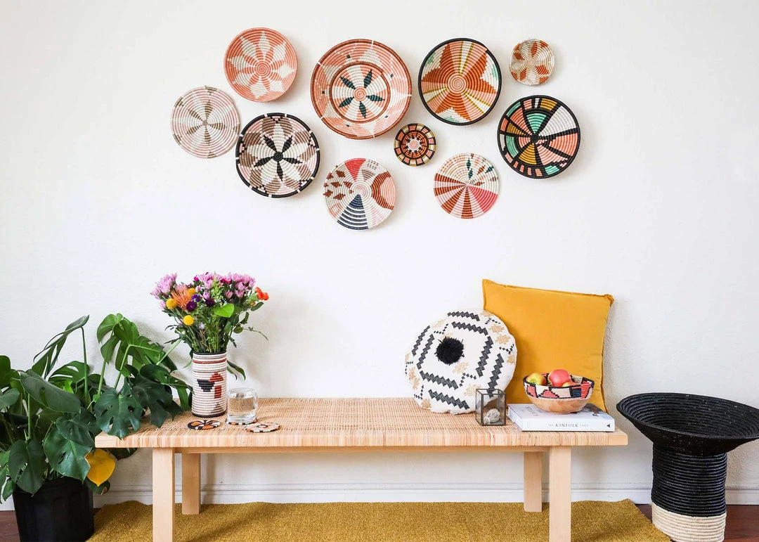 KAZI Medium Apricot Hope Round Basket KAZI Medium Apricot Hope Round Basket