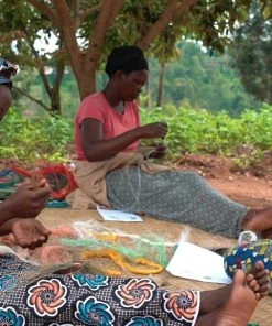 KAZI Medium Blue Night Round Basket