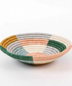 KAZI Medium Metallic Floret Round Basket Home Goods