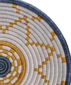 KAZI Medium Metallic Gold Hope Round Basket