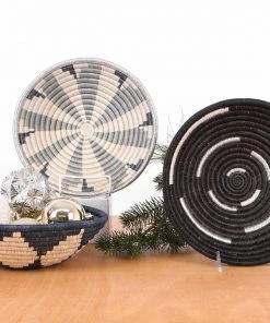 KAZI Medium Metallic Silver Virunga Round Basket Home Goods