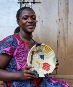 KAZI Home Goods Medium Mod Sukari Round Basket