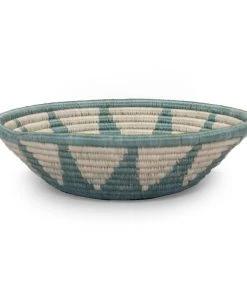 KAZI Medium Silver Blue Izuba Round Basket