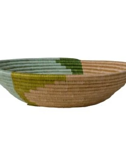 KAZI Home Goods Apricot + Seafoam Large Round Basket