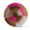 KAZI Home Goods Large Blossom Pinks + Tan Round Basket