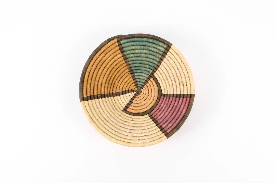 KAZI Home Goods Large Lilac + Neutrals Round Basket KAZI Home Goods Large Lilac + Neutrals Round Basket