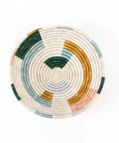 KAZI Home Goods Large Metallic Floret Geo Round Basket