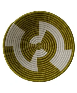 KAZI Olive Geo Large Round Basket Home Goods