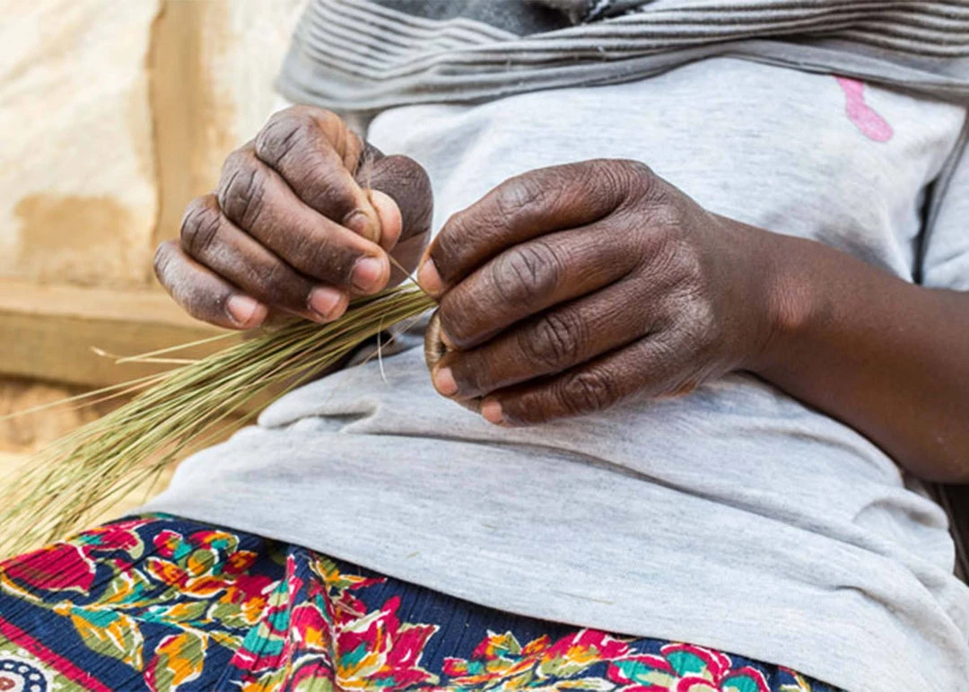 KAZI Home Goods Large Slate Hope Round Basket KAZI Home Goods Large Slate Hope Round Basket