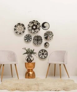 KAZI Home Goods Large Slate Hope Round Basket 1 KAZI Home Goods Large Slate Hope Round Basket