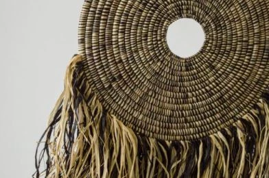 KAZI Home Goods Small Black Woven Wall Disc Art KAZI Home Goods Small Black Woven Wall Disc Art