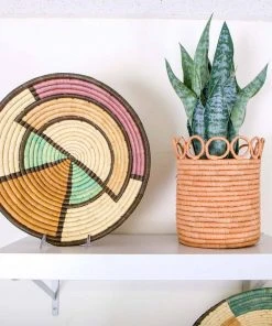 KAZI Extra Large Lilac + Neutrals Round Basket Home Goods