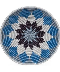 KAZI Extra Large Sky Blue Burst Round Basket Home Goods