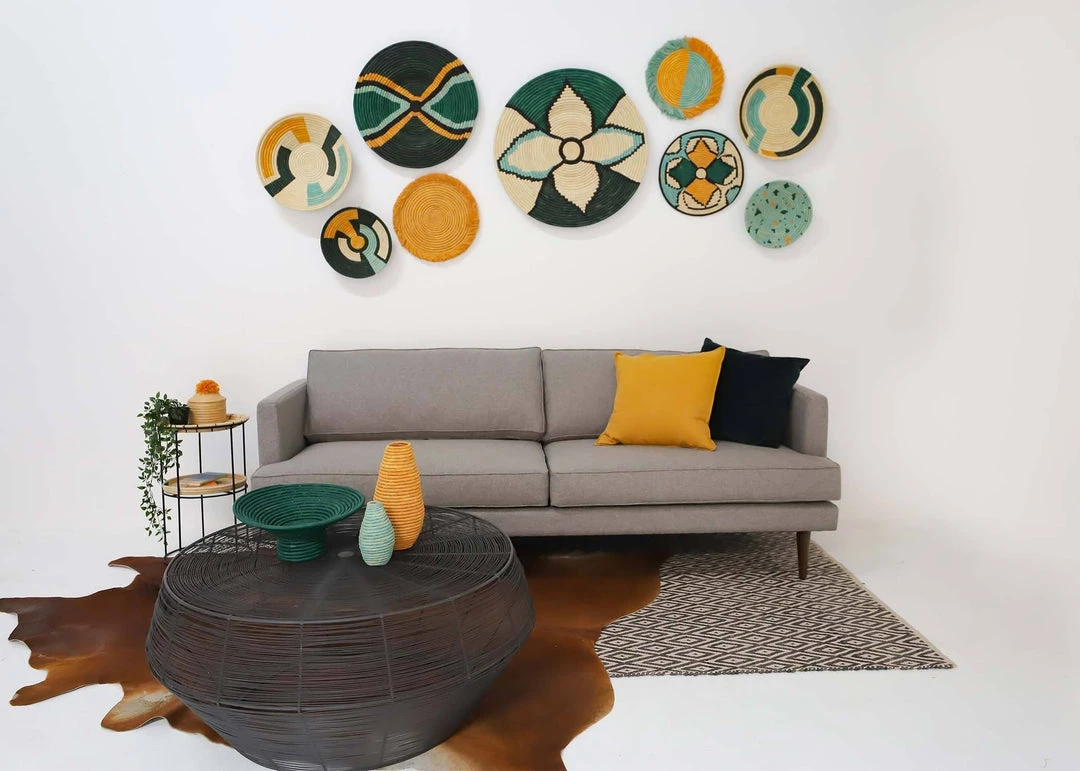 KAZI Home Goods Small Bermuda Fringed Wall Disc I KAZI Home Goods Small Bermuda Fringed Wall Disc I