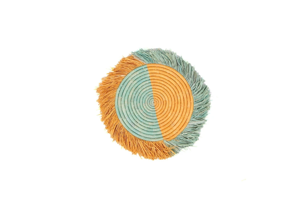 KAZI Home Goods Small Bermuda Fringed Wall Disc I KAZI Home Goods Small Bermuda Fringed Wall Disc I