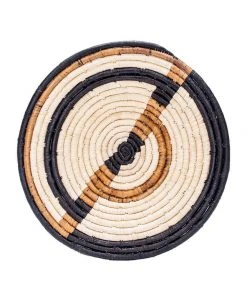 KAZI Small Geo + Banana Bark Woven Wall Plate