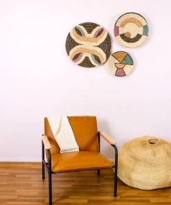 KAZI Jumbo Lilac + Neutrals Round Basket Home Goods