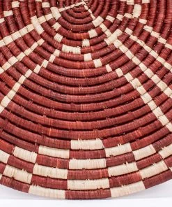 KAZI Home Goods Large Burgundy Sanaa Woven Wall Plate