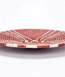 KAZI Home Goods Large Burgundy Sanaa Woven Wall Plate