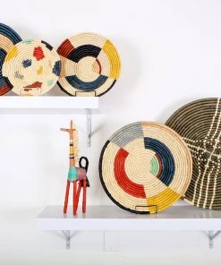 KAZI Home Goods Large Cocoa Sanaa Woven Wall Plate