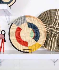 KAZI Home Goods Large Cocoa Sanaa Woven Wall Plate