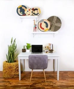 KAZI Home Goods Large Cocoa Sanaa Woven Wall Plate