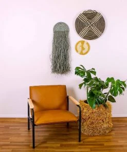 KAZI Home Goods Large Cocoa Sanaa Woven Wall Plate