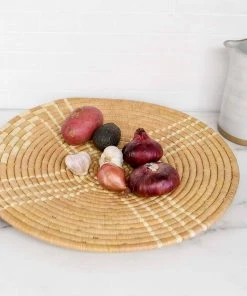 KAZI Large Tan Sanaa Woven Wall Plate Home Goods