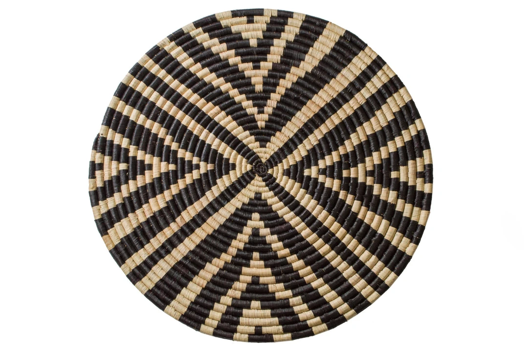 KAZI Black + Natural Geo Wall Basket KAZI Black + Natural Geo Wall Basket