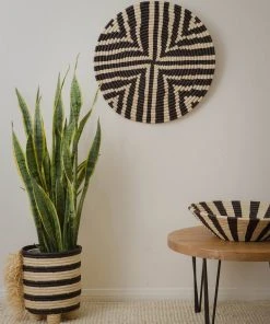 KAZI Black + Natural Geo Wall Basket