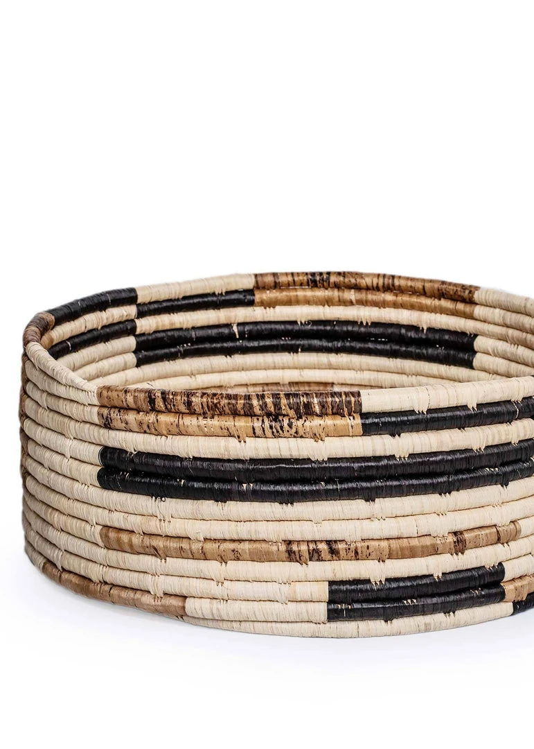 KAZI Home Goods Banana Bark Blocked Catch All Basket KAZI Home Goods Banana Bark Blocked Catch All Basket