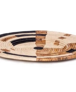 KAZI Home Goods Extra Large Banana Leaf Mod Woven Wall Plate