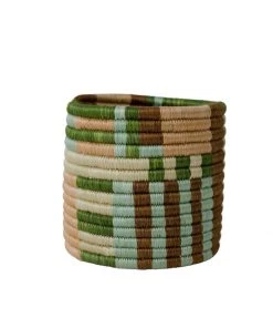 KAZI Apricot + Seafoam Lines Small Planter Home Goods