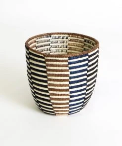 KAZI Home Goods Brown + Black Checkered Planter