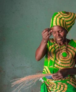 KAZI Home Goods Brown + Black Checkered Planter