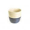 KAZI Natural + Navy Striped Planter
