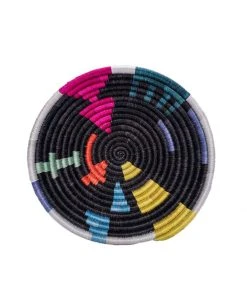 KAZI Small Black + Neon Mtoto Round Basket