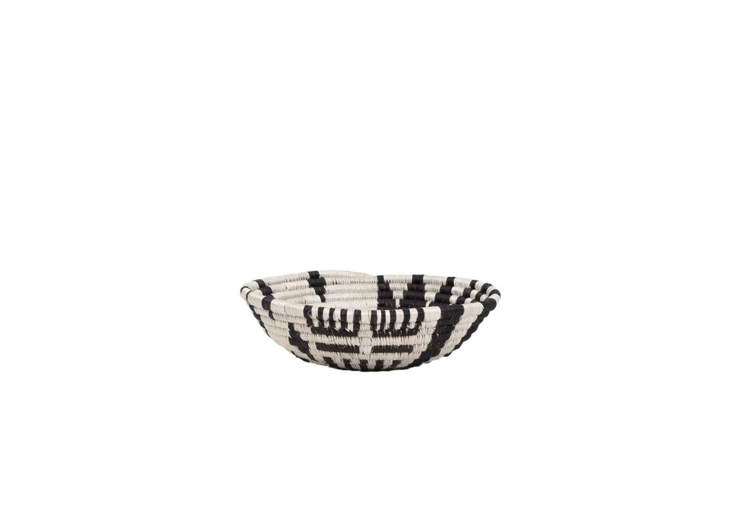 KAZI Small Black + White Fani Round Basket Home Goods 5 KAZI Small Black + White Fani Round Basket Home Goods