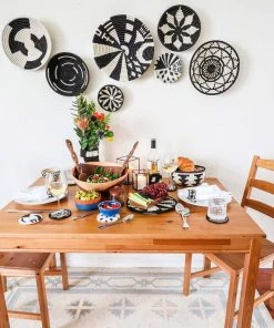 KAZI Small Black + White Fani Round Basket Home Goods 8 KAZI Small Black + White Fani Round Basket Home Goods