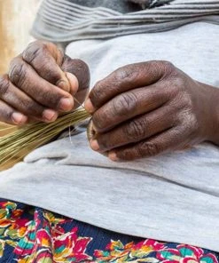 KAZI Home Goods Small Black + White Virunga Round Basket 4 KAZI Home Goods Small Black + White Virunga Round Basket